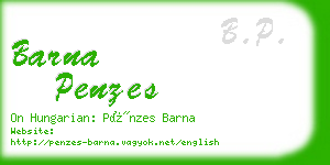 barna penzes business card